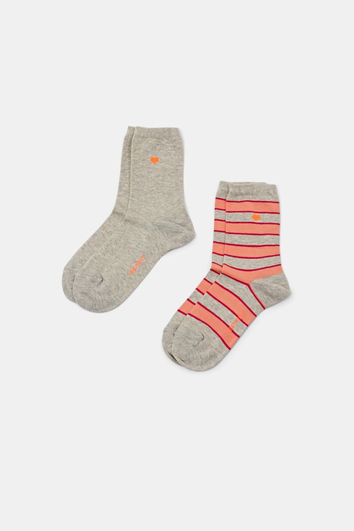 Proužkované ponožky, 2 páry v balení, STORM GREY, detail image number 0