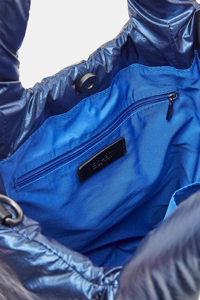 Péřová kabelka tote s metalickým efektem, DARK BLUE, detail image number 3