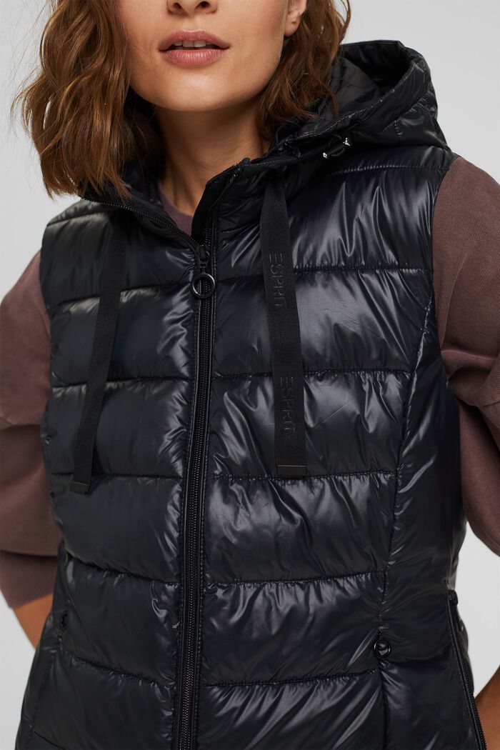 Z recyklovaného materiálu: vesta s odepínací kapucí, BLACK, detail image number 2