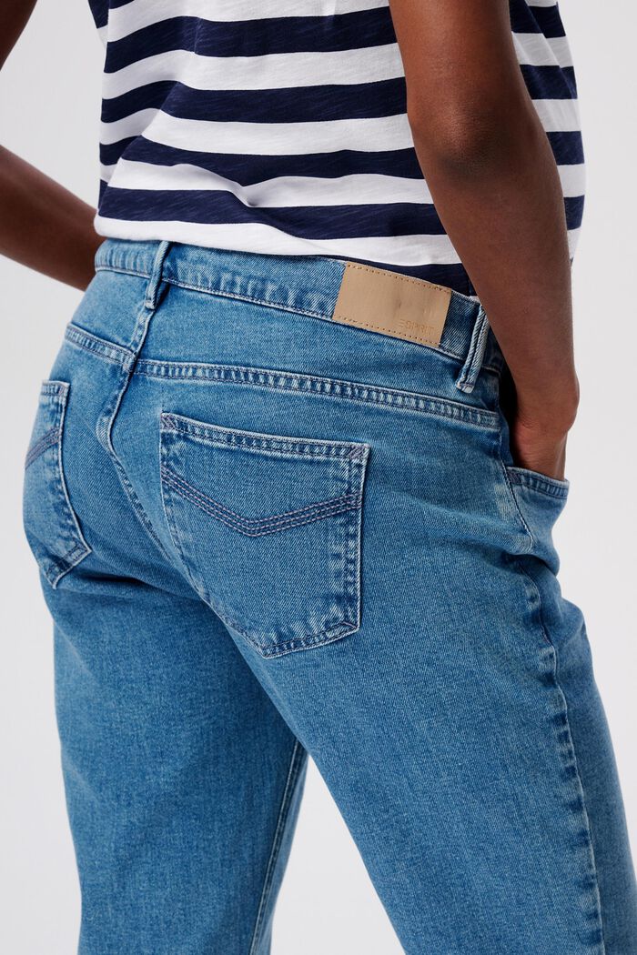 MATERNITY zkrácené džíny s pásem přes bříško, MEDIUM WASHED, detail image number 1