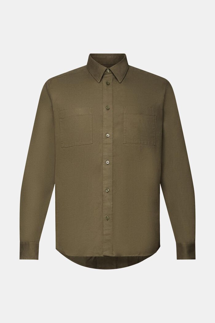 Bavlněné flanelová košile, KHAKI GREEN, detail image number 6