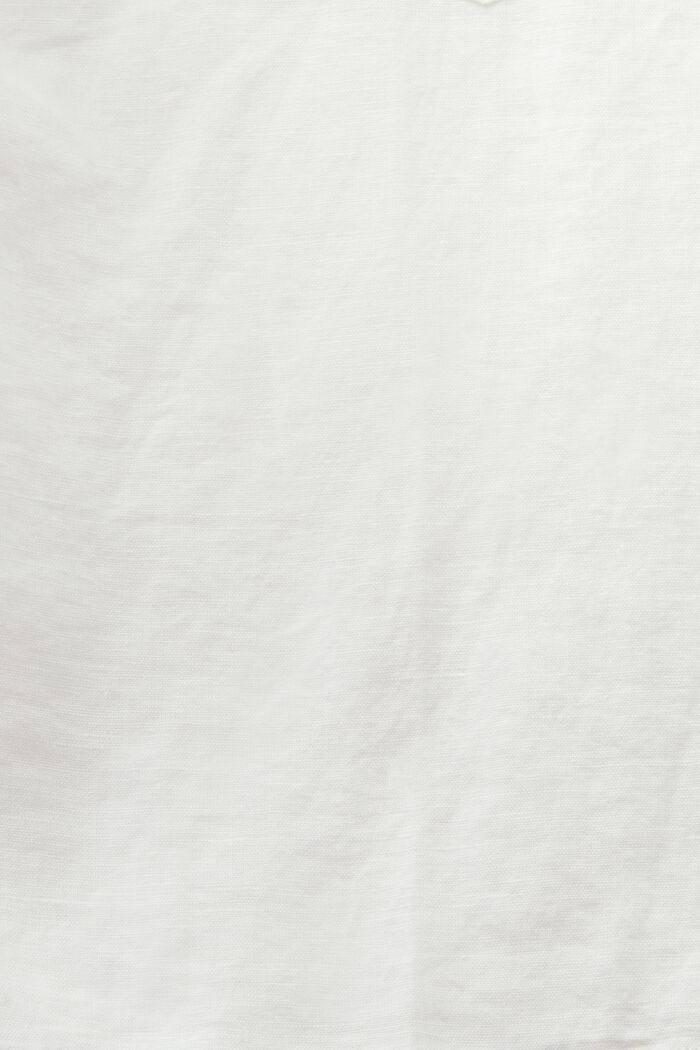 Košilová halenka ze směsi bavlny a lnu, OFF WHITE, detail image number 5