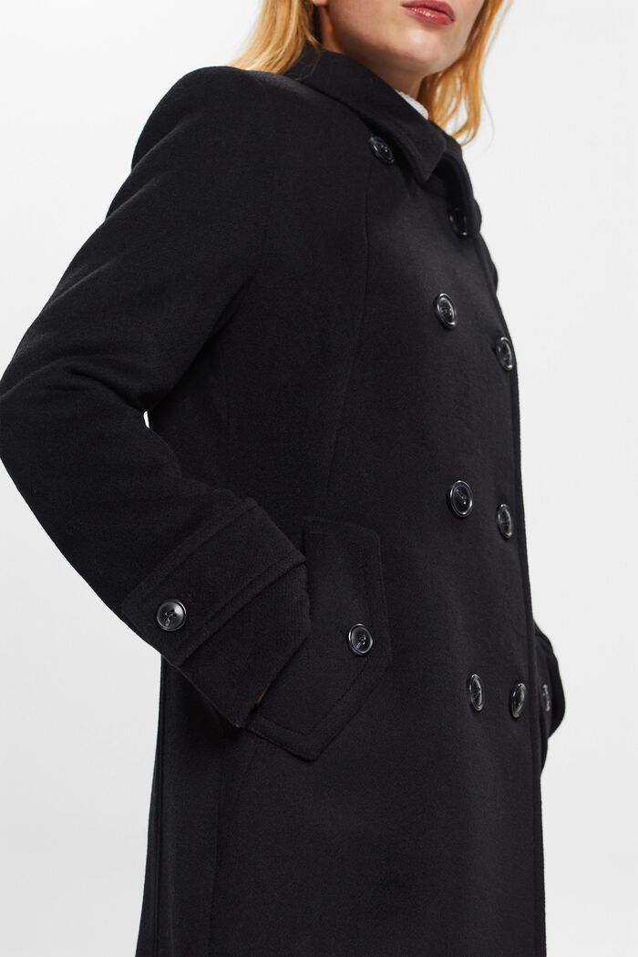 Z recyklovaného materiálu: kabát s vlnou, BLACK, detail image number 2