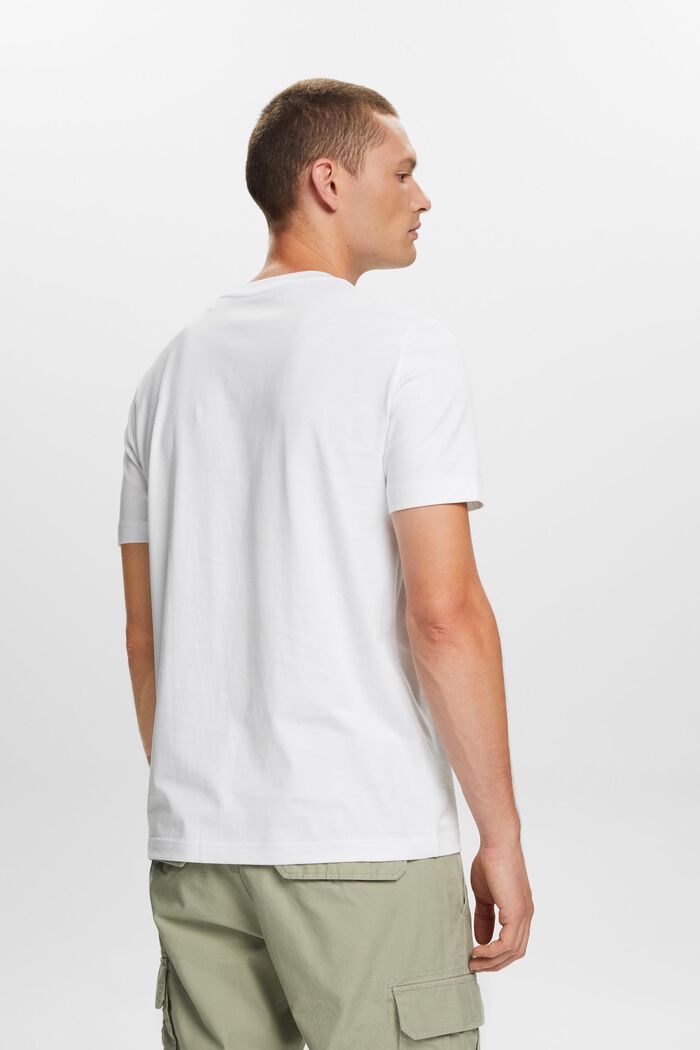 Tričko s kulatým výstřihem, z žerzeje z bavlny pima, WHITE, detail image number 3