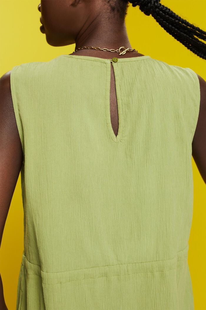 Maxi šaty z pomačkaného materiálu, PISTACHIO GREEN, detail image number 4