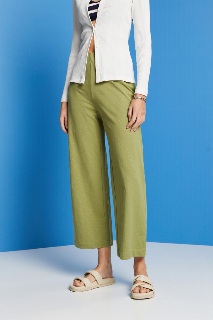 Žerzejová kalhotová sukně, 100% bavlna, PISTACHIO GREEN, detail image number 0