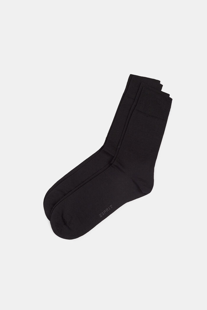 2 páry ponožek z jemné pleteniny se střižní vlnou, BLACK, detail image number 0