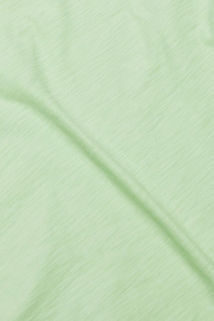 Tričko z materiálu slub, se špičatým výstřihem, LIGHT GREEN, detail image number 5