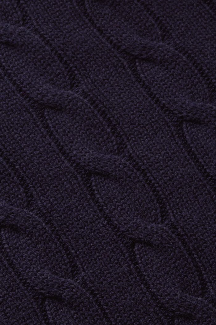 Svetrová vesta z copánkové pleteniny, NAVY, detail image number 5
