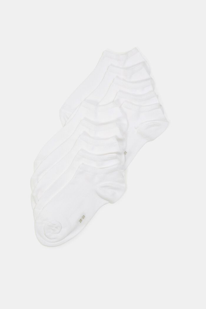 Nízké ponožky ze směsi s bio bavlnou, 10 párů v balení, WHITE, detail image number 0