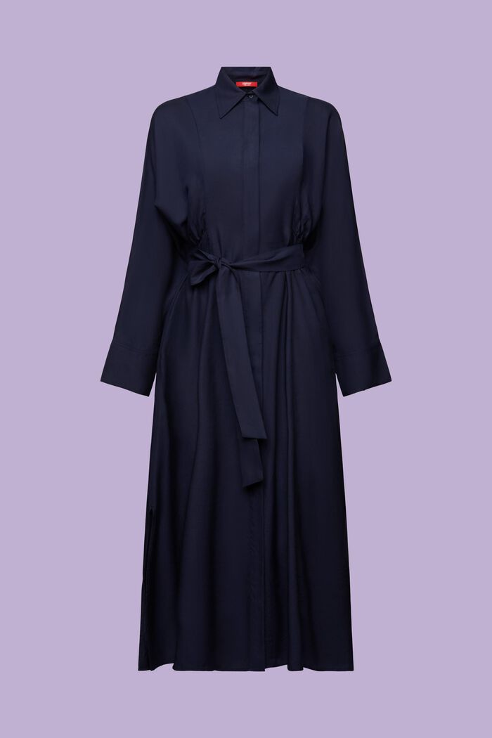 Midi košilové šaty, LENZING™ ECOVERO™, NAVY, detail image number 6