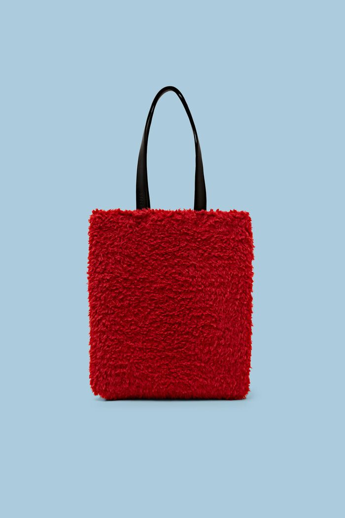 Kabelka tote bag z umělé kožešiny, DARK RED, detail image number 0