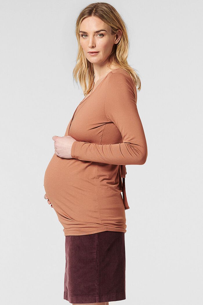 Tričko s dlouhým rukávem a úpravou pro kojení, LENZING™ ECOVERO™, TOFFEE BROWN, detail image number 5
