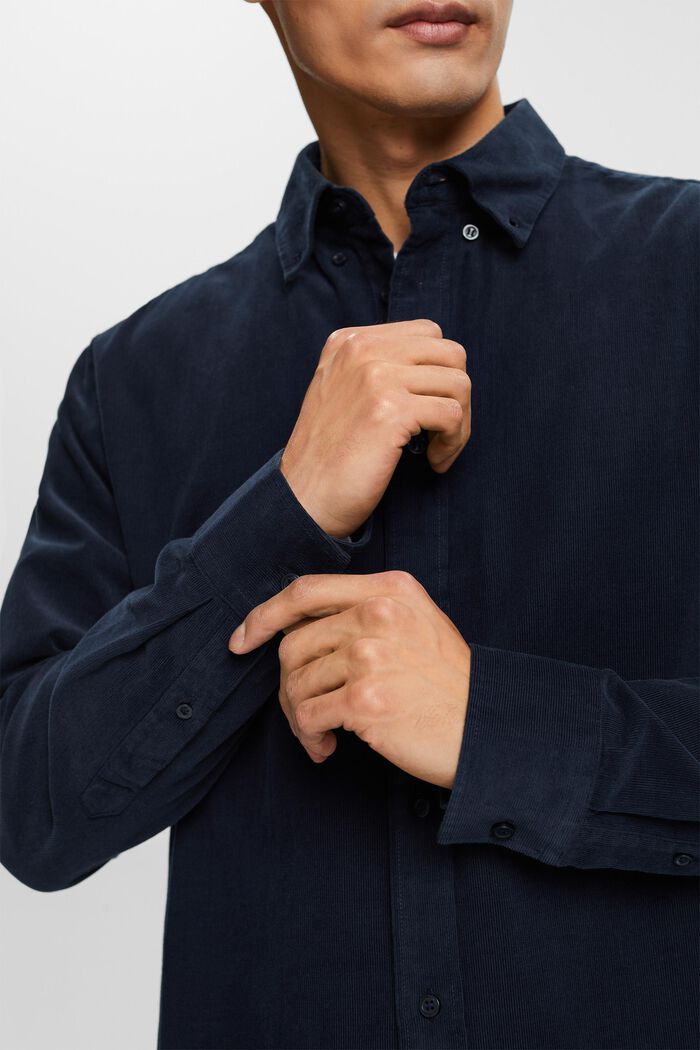 Manšestrová košile, 100% bavlna, PETROL BLUE, detail image number 2