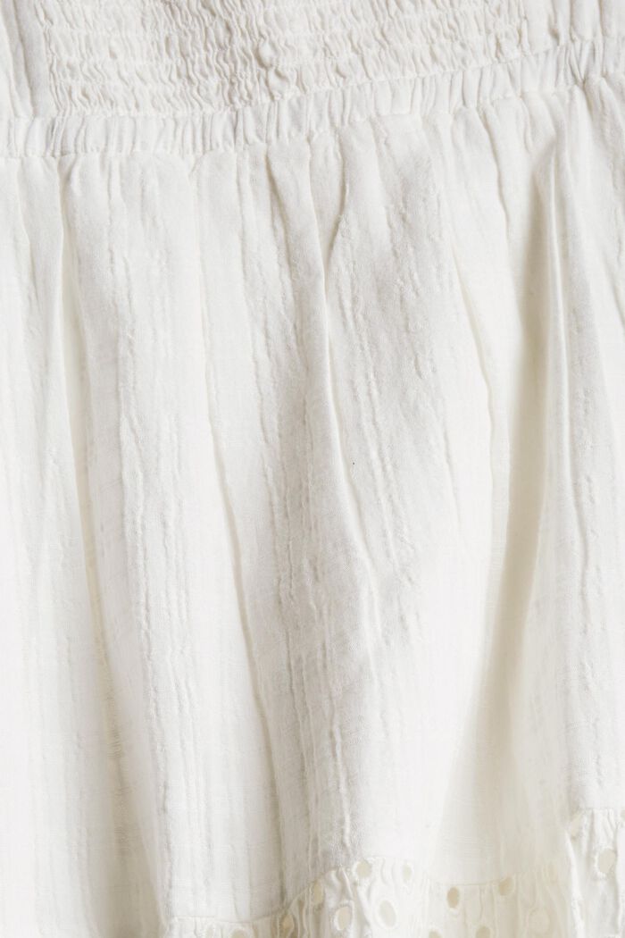 Rozšiřující se šaty s dírkovanou výšivkou, OFF WHITE, detail image number 4