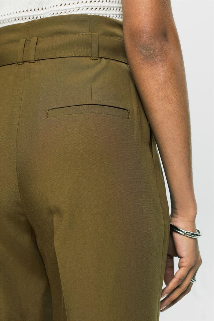 Mix and Match zkrácená kalhotová sukně, vysoký pas, KHAKI GREEN, detail image number 3