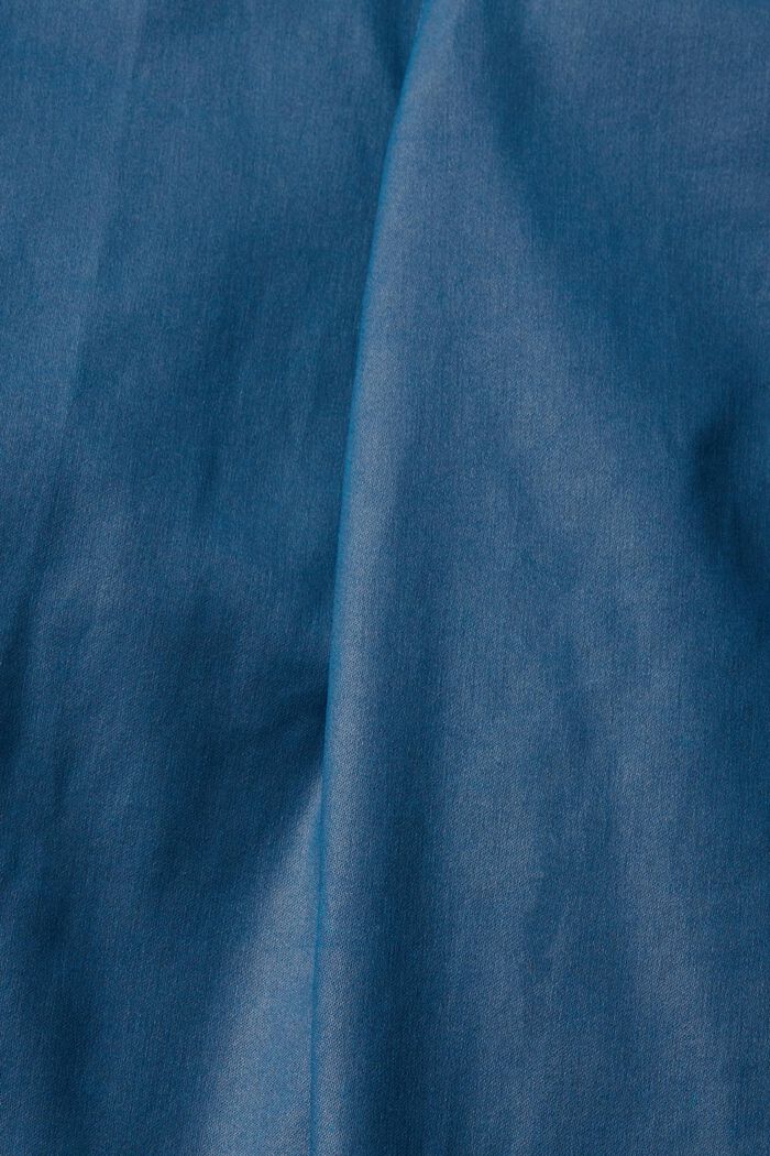 Kalhoty v úzkém střihu s vysokým pasem, z imitace kůže, PETROL BLUE, detail image number 5
