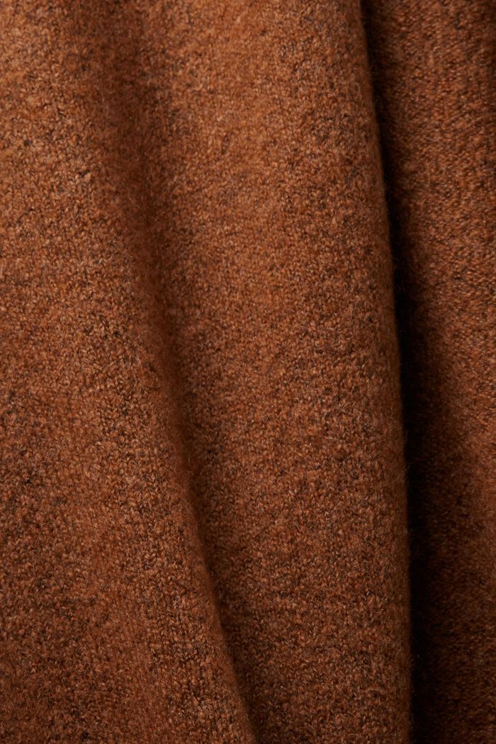 Kardigan z jemně pletenin z vlněné směsi, TOFFEE, detail image number 5