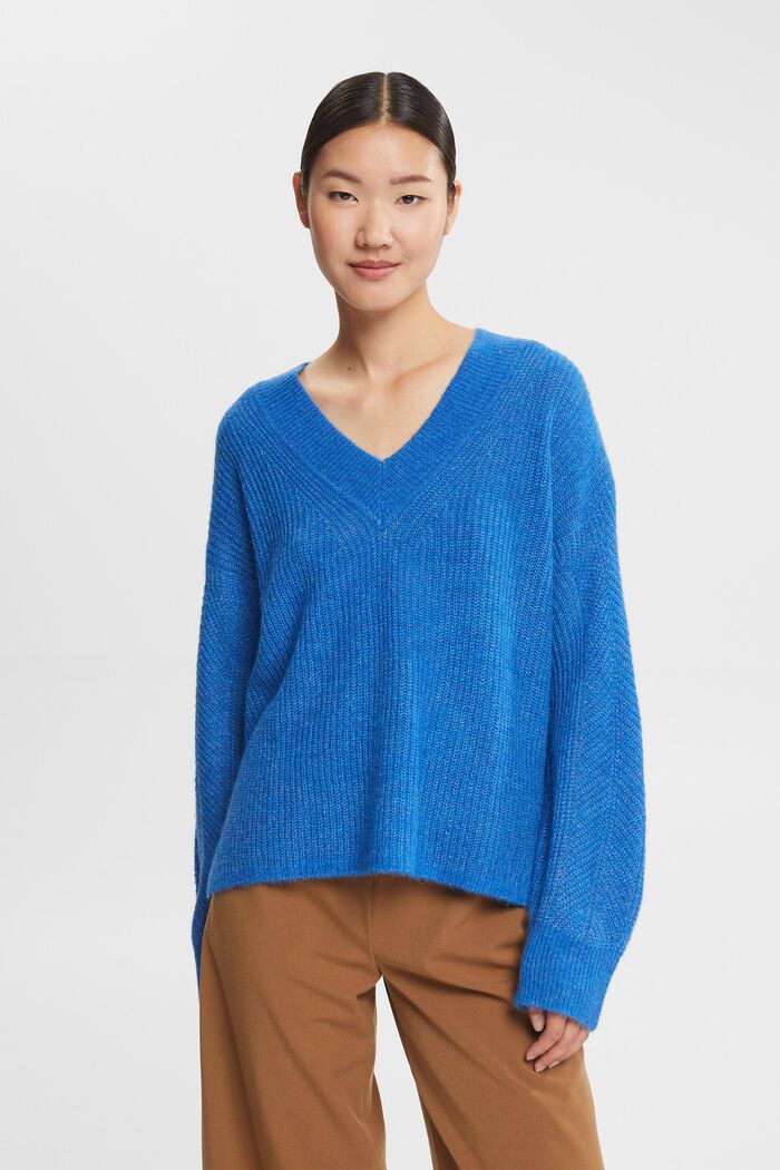 S alpakou: Pletený pulovr, BLUE, detail image number 2