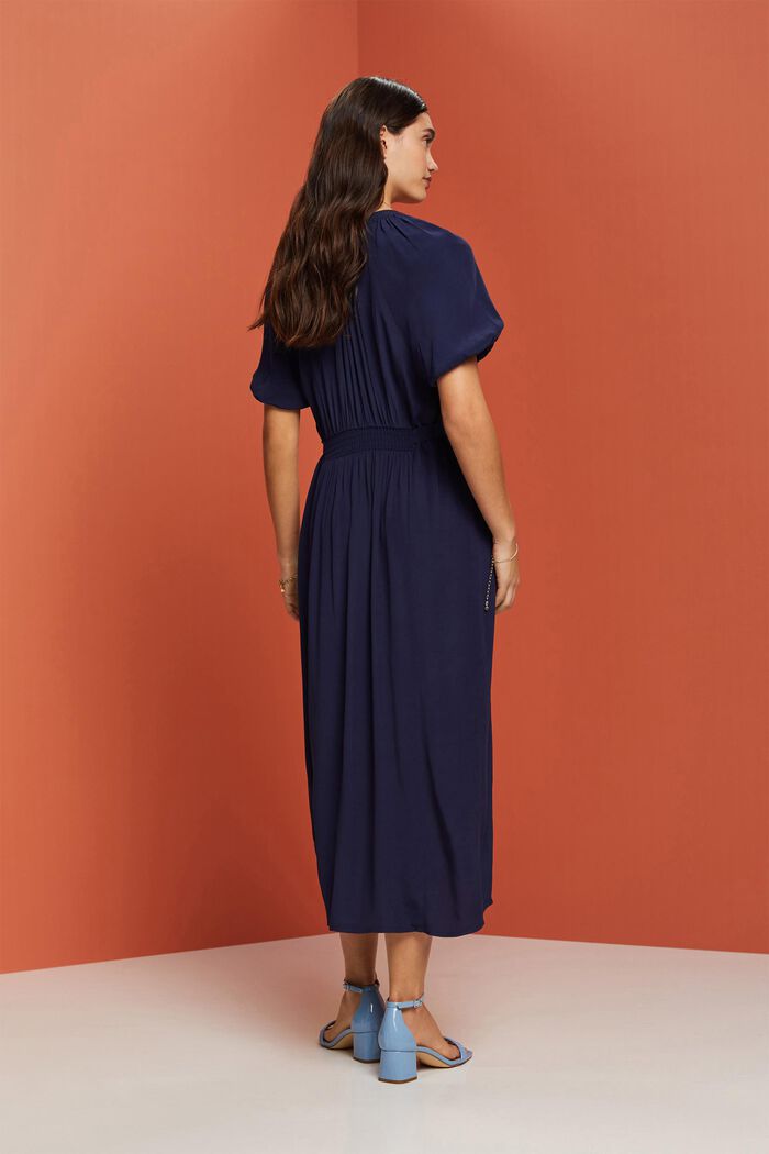 Žensky stylizované košilové šaty, NAVY, detail image number 3