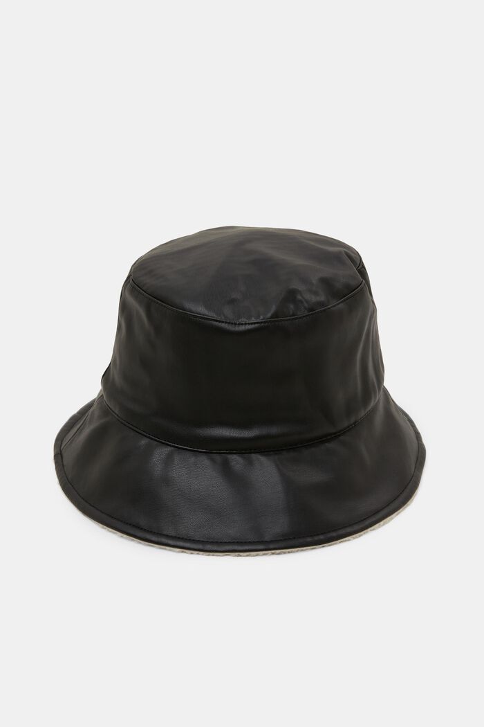 Oboustranný klobouk bucket hat z imitace kůže
