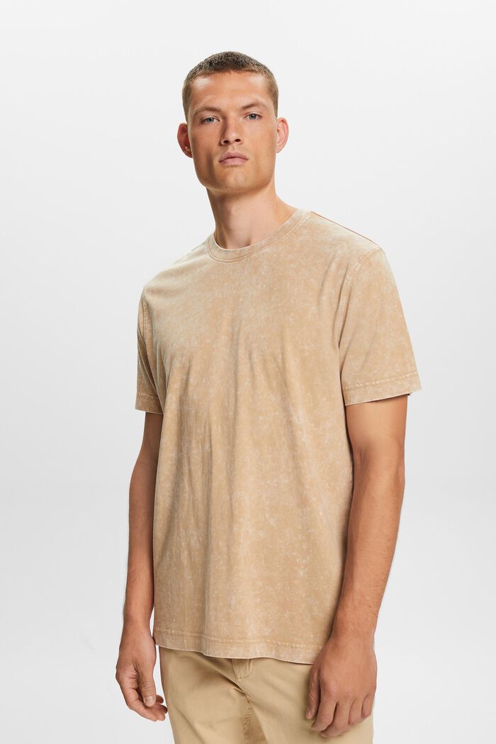 Tričko prané s pemzou, 100% bavlna, BEIGE, detail image number 0
