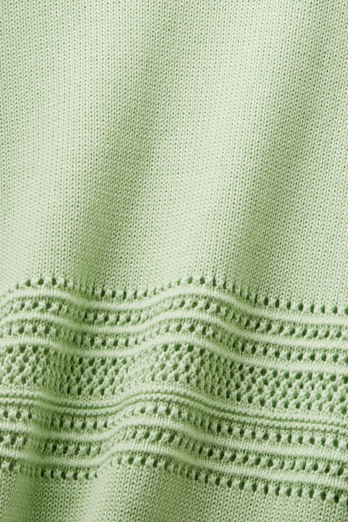 Pulovr z volné pleteniny, s kulatým výstřihem, LIGHT GREEN, detail image number 4