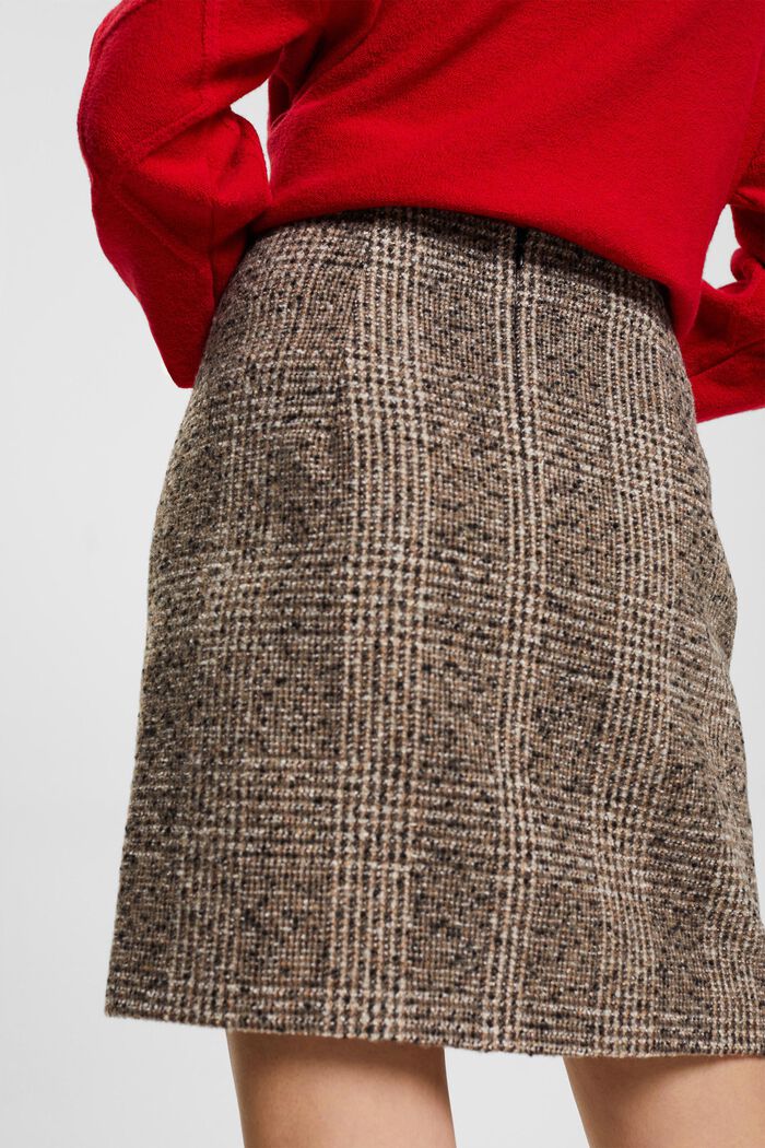 Mini sukně s károvaným vzorem, BROWN, detail image number 4