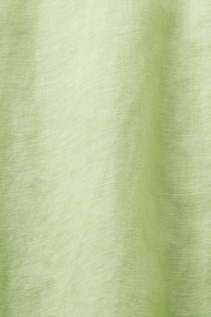 Košile ze lnu s bavlnou, LIGHT GREEN, detail image number 4