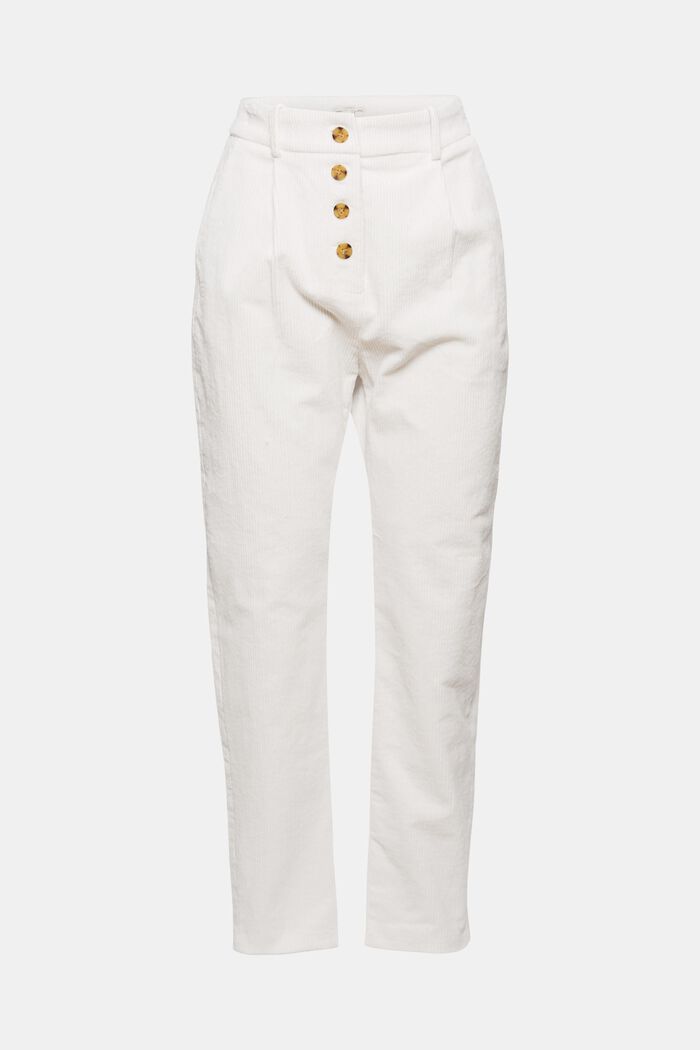 Manšestrové kalhoty s kalhotovým rozparkem na knoflíky, ze 100% bavlny, ICE, overview