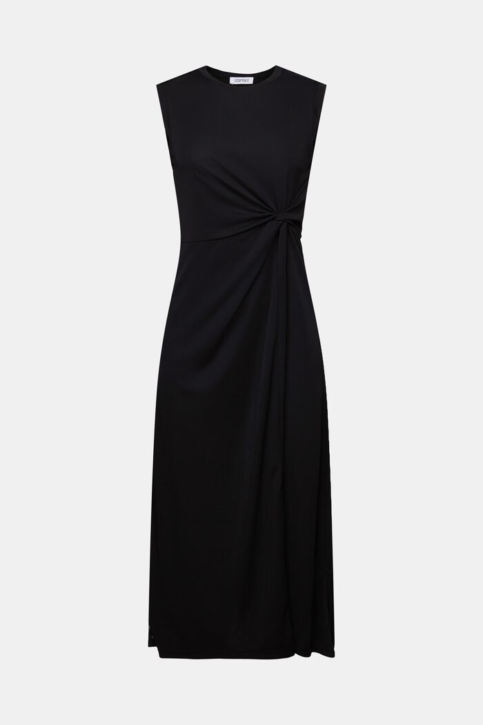 Krepové midi šaty s uzlem, BLACK, detail image number 6