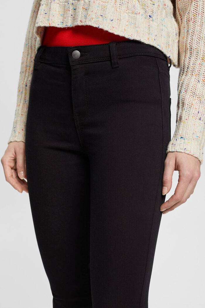 Strečové kalhoty Slim Fit, středně vysoký pas, BLACK, detail image number 2