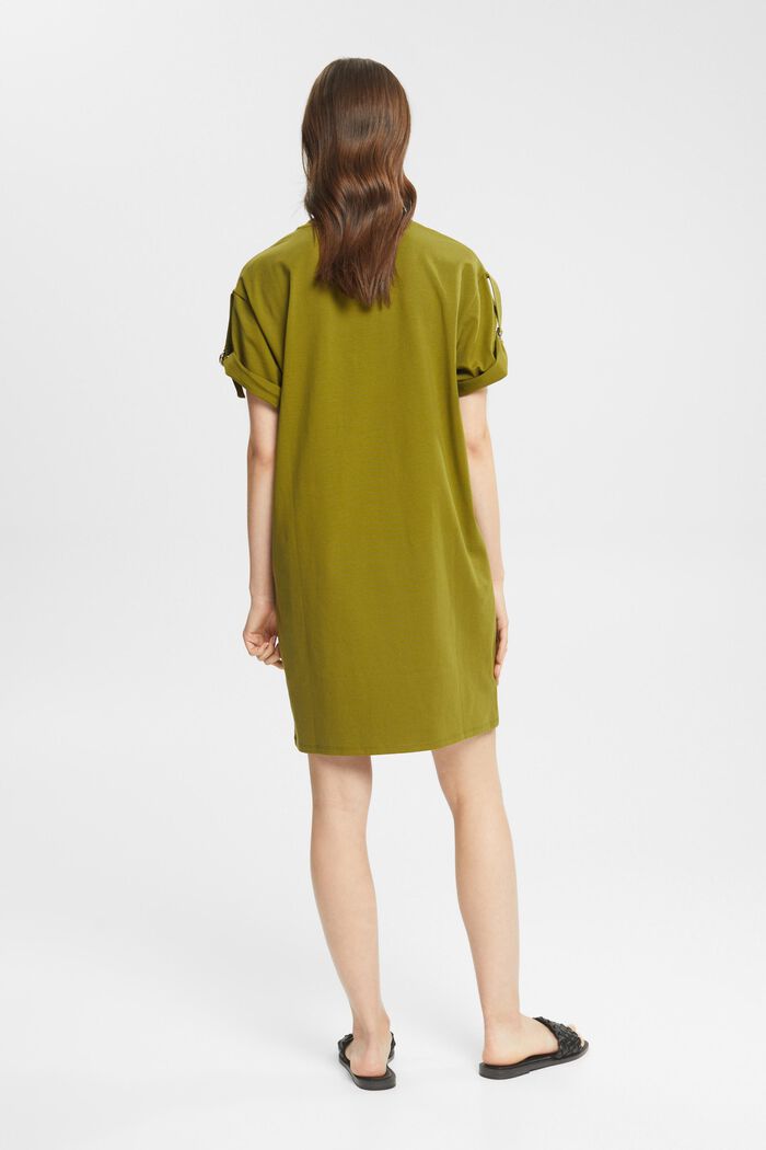 Tričkové šaty s přezkami, OLIVE, detail image number 4