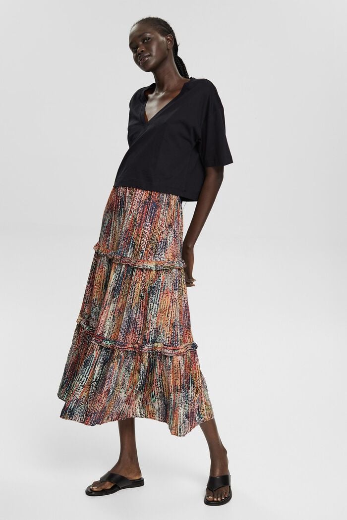 Maxi sukně s pestrobarevným vzorem, BLACK, detail image number 5