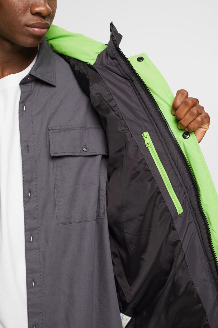 Prošívaná bunda s neonově barevnými detaily, DARK GREY, detail image number 4