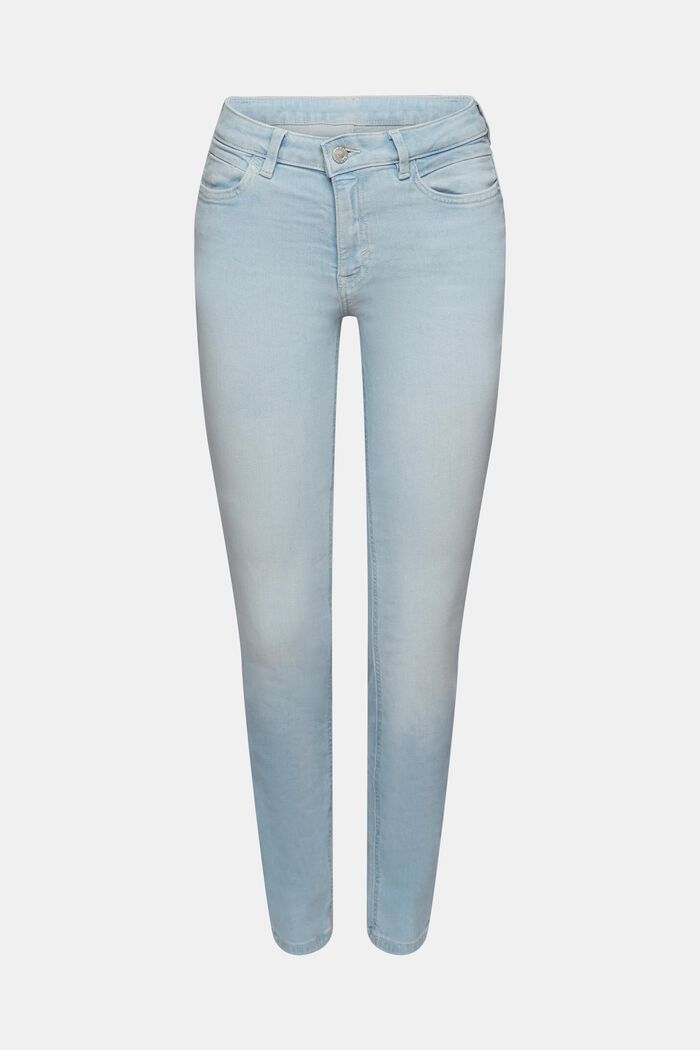 Strečové džíny Slim Fit se středně vysokým pasem, BLUE BLEACHED, detail image number 7
