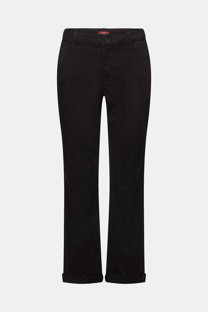 Strečové kalhoty chino, směs s bavlnou, BLACK, detail image number 7