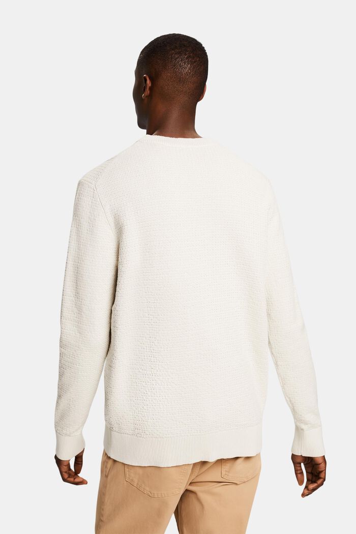 Strukturovaný pulovr s kulatým výstřihem, OFF WHITE, detail image number 2