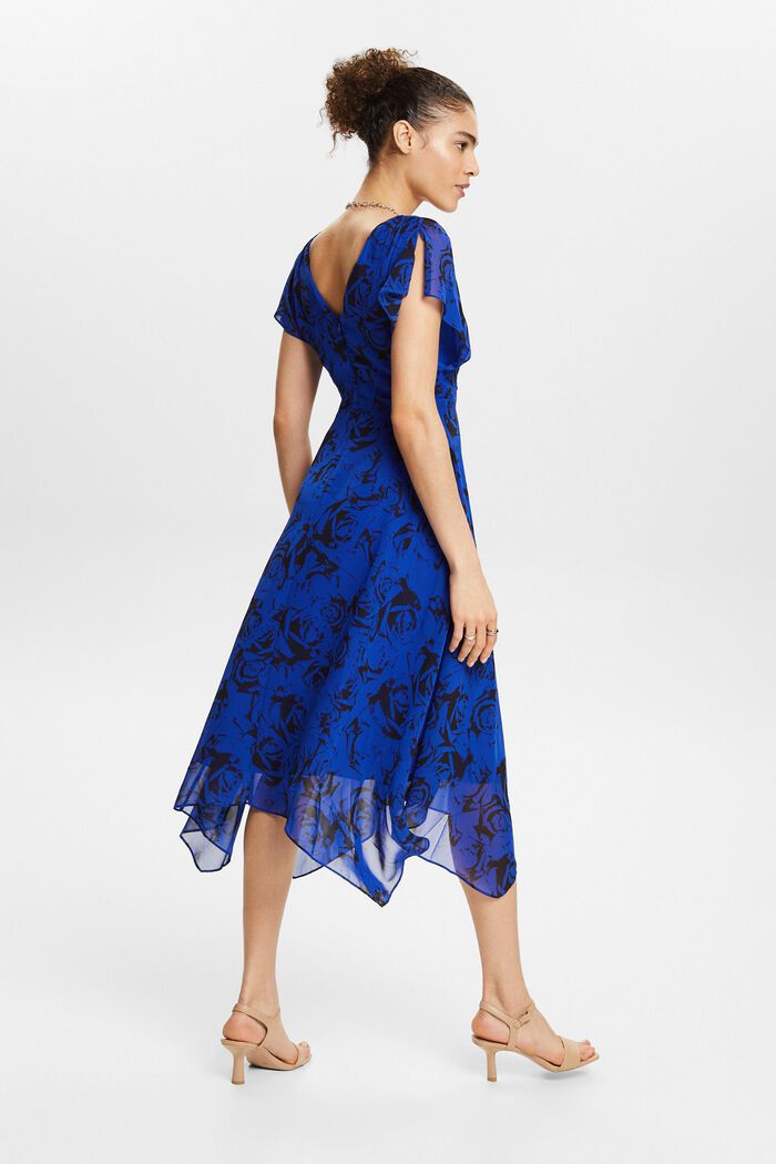 Šifonové maxi šaty se špičatým výstřihem, potisk, BRIGHT BLUE, detail image number 2