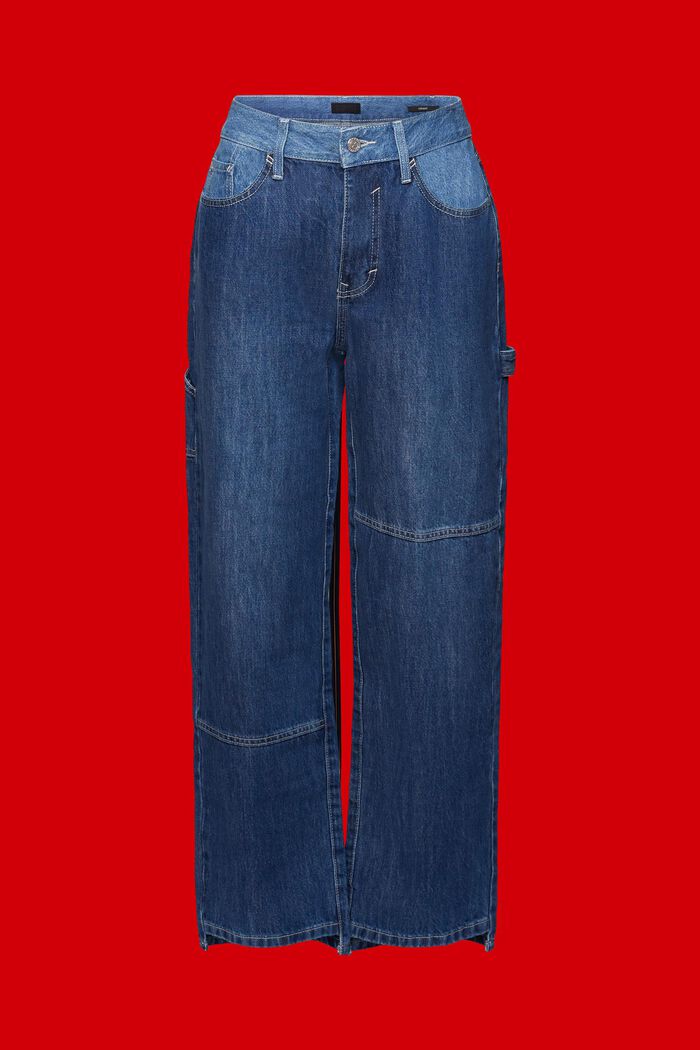 90. léta, džíny, asymetrické, široké nohavice, BLUE LIGHT WASHED, detail image number 8