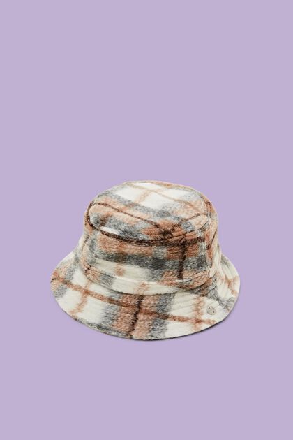 Počesaný kostkovaný klobouk bucket hat