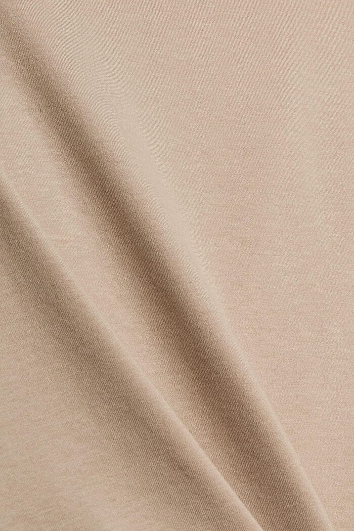 Z materiálu TENCEL™: tričko s dlouhým rukávem a krajkou, LIGHT TAUPE, detail image number 4
