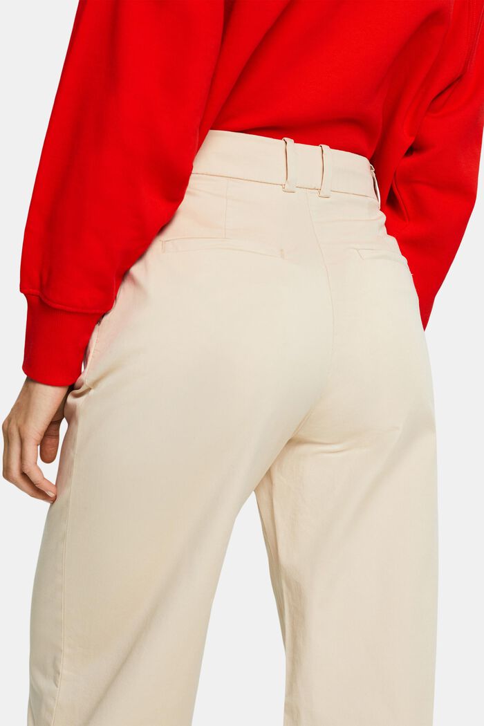 Kalhoty chino se širokými nohavicemi, CREAM BEIGE, detail image number 4