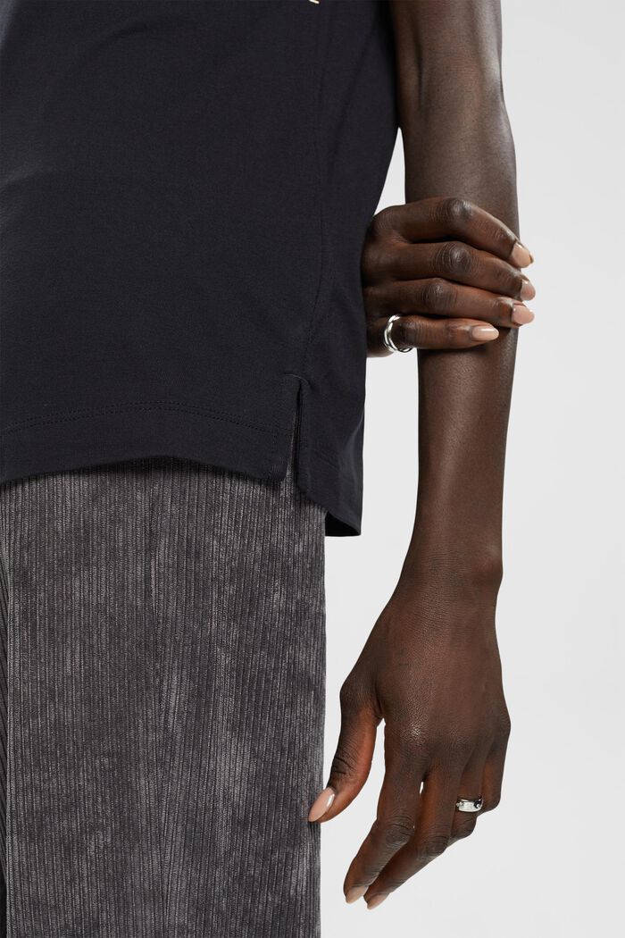 Tričko s pajetkami, LENZING™ ECOVERO™, BLACK, detail image number 4