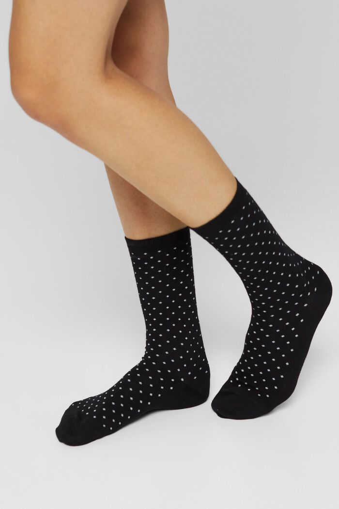 2 páry ponožek s puntíky, bio bavlna, BLACK, detail image number 1