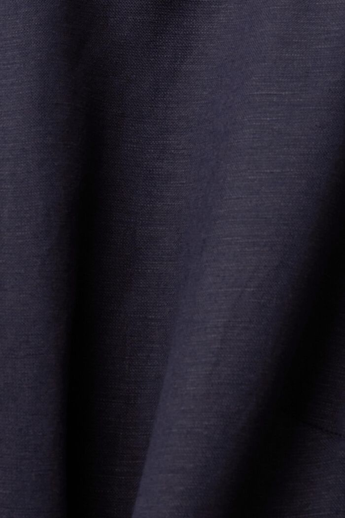 Midi šaty z tkaniny ze směsi lnu a viskózy, NAVY, detail image number 5