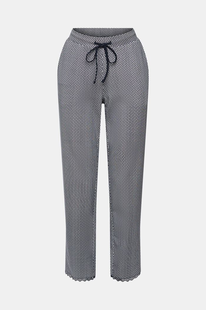 Žerzejové kalhoty s potiskem a krajkou, NAVY, detail image number 6
