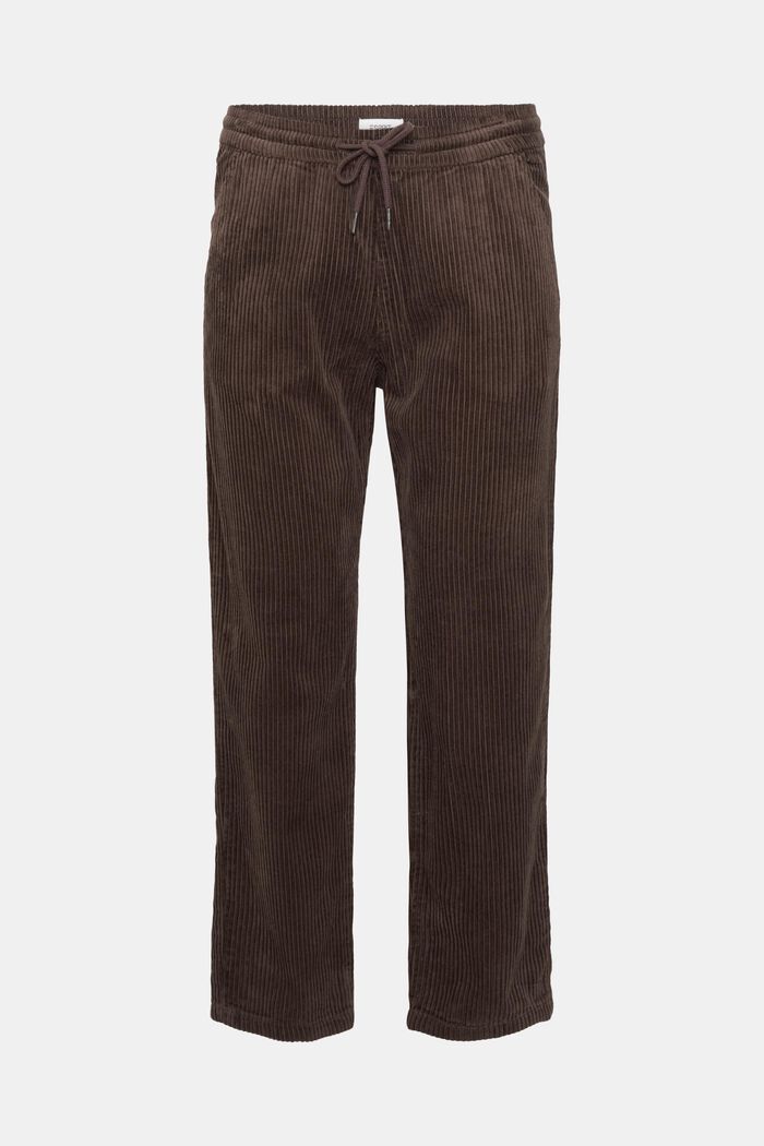 Manšestrové kalhoty v jogger stylu, DARK BROWN, detail image number 2