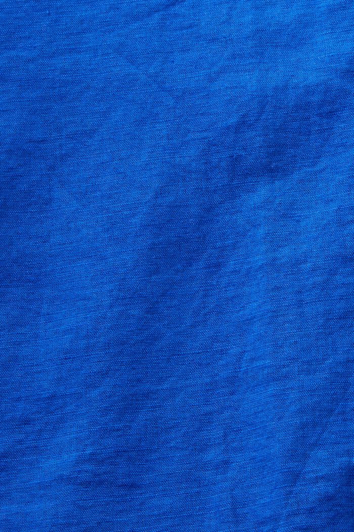 Košilová halenka ze směsi bavlny a lnu, BRIGHT BLUE, detail image number 5