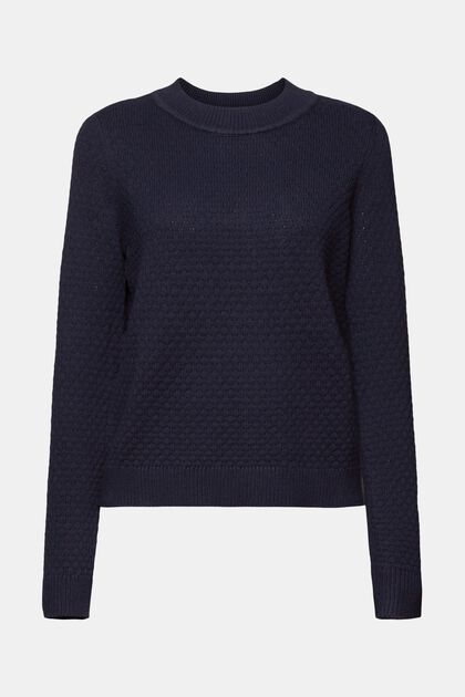 Texturovaný pletený pulovr, směs s bavlnou